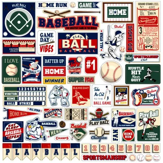 Carta Bella Home Run 12 x 12 Cardstock Stickers {1}