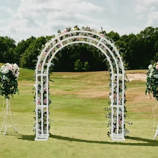 Heavy Duty Arch Backdrop Stand Garden Metal Arbor Frame For Wedding Party Stage {4}