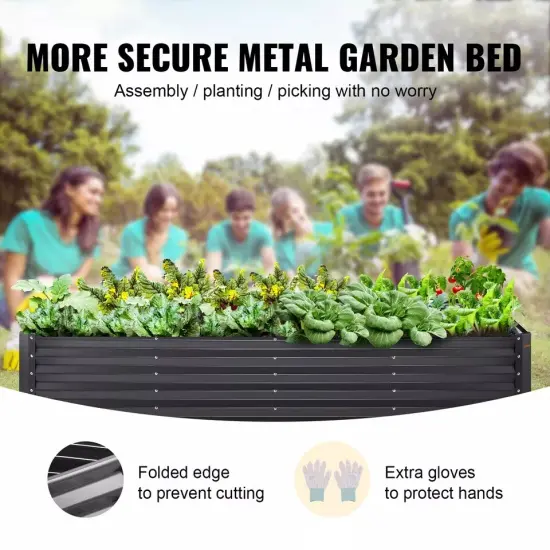 VEVOR Galvanized Raised Garden Bed Planter Box 94.5x47.2x23.6" Flower Vegetable {2}