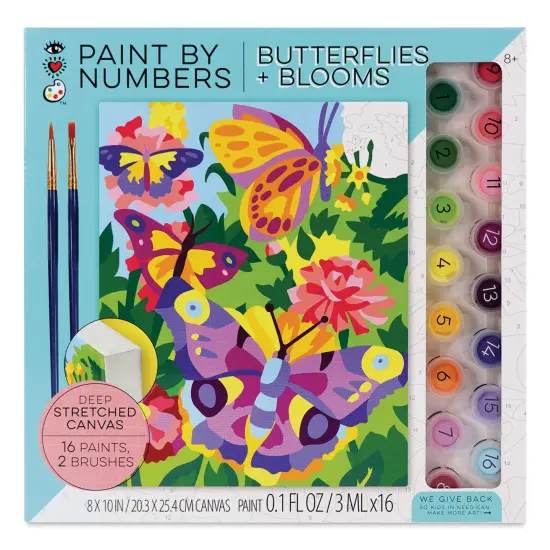 Bright Stripes iHeartArt Paint By Number Kit - Butterflies and Blooms {1}