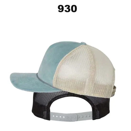 Richardson&reg; Troutdale Corduroy Trucker Cap Amber Gold/ Navy {3}