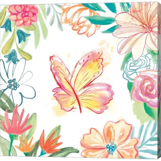 Flower Fun IV by Mary Urban 12" x 12" Canvas Wall Art {1}