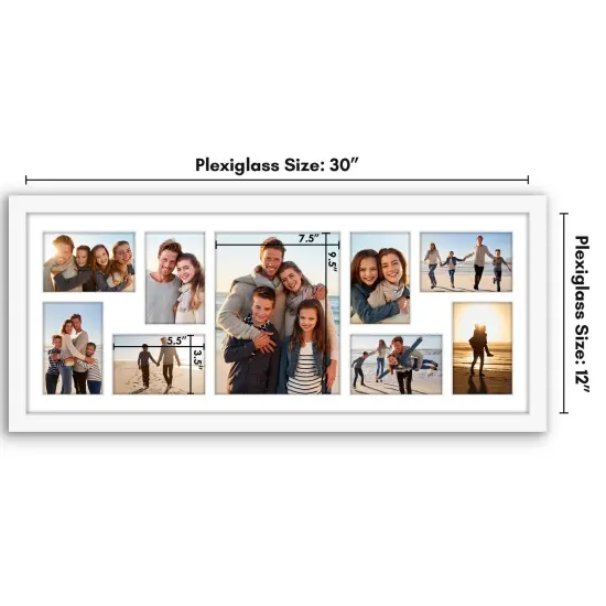 Americanflat 12x30 Collage Picture Frame - Fits One 8x10 Photo and Eight 4x6 Photos or One 12x30 Photo {2}