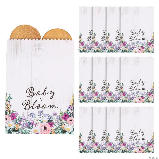 Baby in Bloom Treat Bags with Stickers - 12 Pc. {2}
