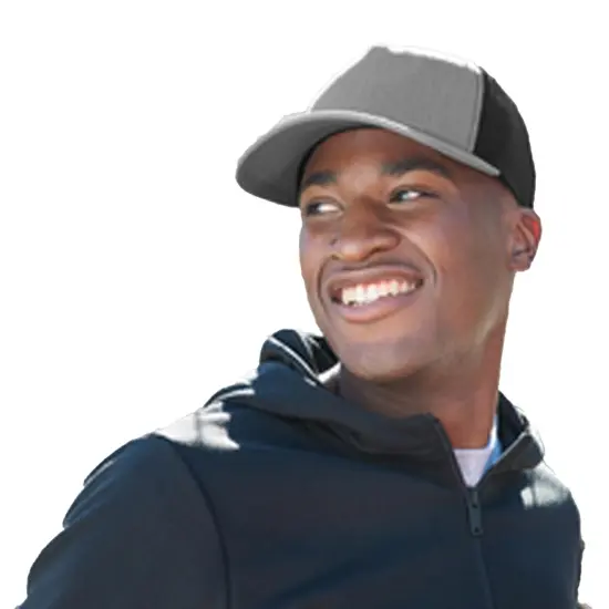 Richardson&reg; Five Panel Trucker Cap Charcoal/ Black {5}