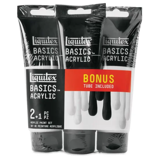 Liquitex Basics Acrylic Paints - Set of 3, White and Black, 118 ml {1}