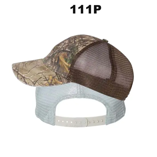 Richardson&reg; Garment Washed Printed Trucker Cap Rea Tim/ Black {3}