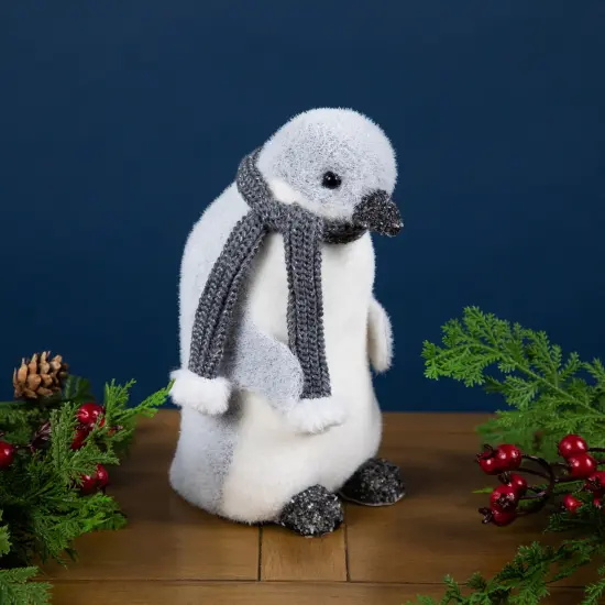 Northlight Penguin in Winter Scarf Christmas Figurine - 7.5" White {1}
