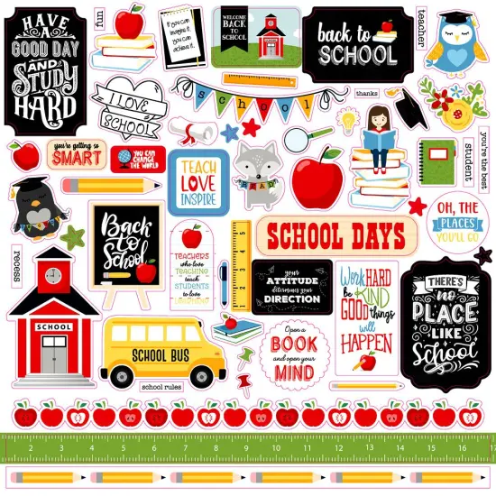 Echo Park School Rules 12 X 12 Cardstock Element Sticker Sheet {1}