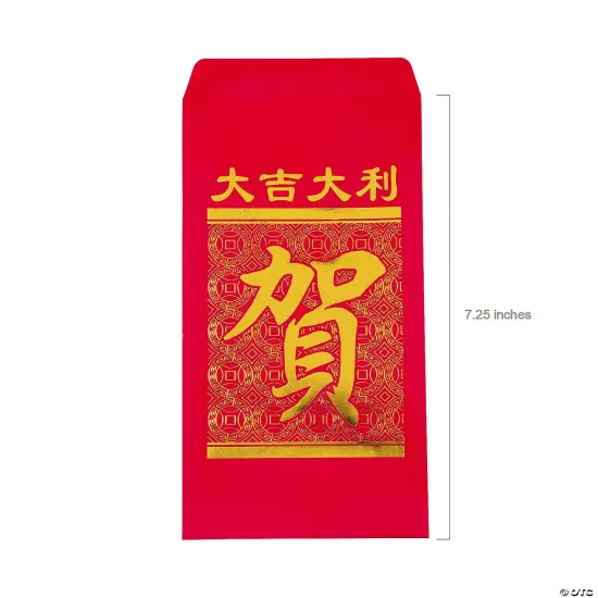 Mini Lucky Money Paper Treat Bags 3 1/2" x 7 1/4" - 24 Pc {3}