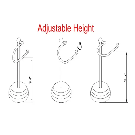 Heavy Weight Classic Decorative Metal Fingertip Towel Holder Stand Silver {6}