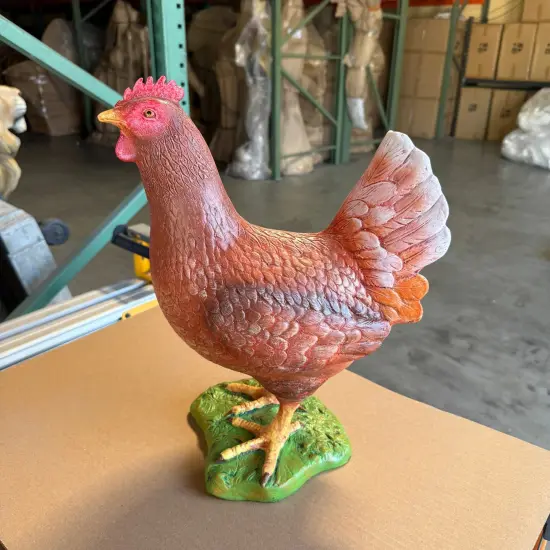 Brown Chicken Life Size Statue {6}
