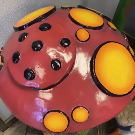 Small Striped Mushroom Over Sized Statue {6}