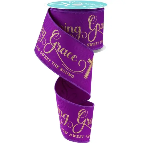 2.5" Amazing Grace Ribbon: Purple (10 Yards) {1}