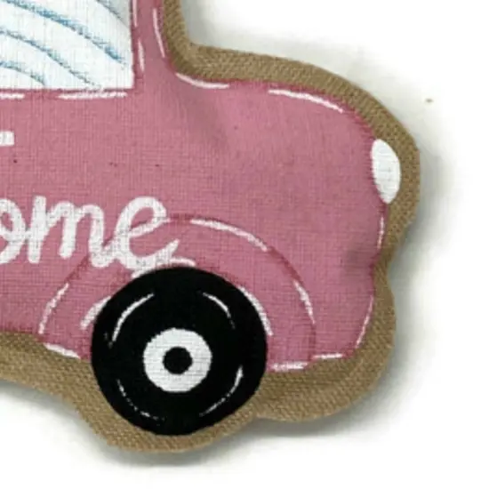 18" Welcome Burlap Easter Door Hanger: Pink {3}