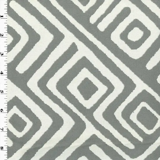 Gray/White Abstract Diamond Double Jacquard Decor Fabric By the Yard {1}