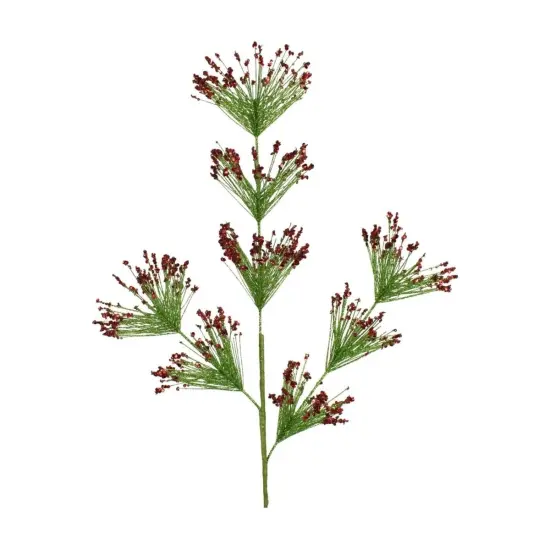 30" Sequin Tip Glitter Pine Spray: Red/Green {1}