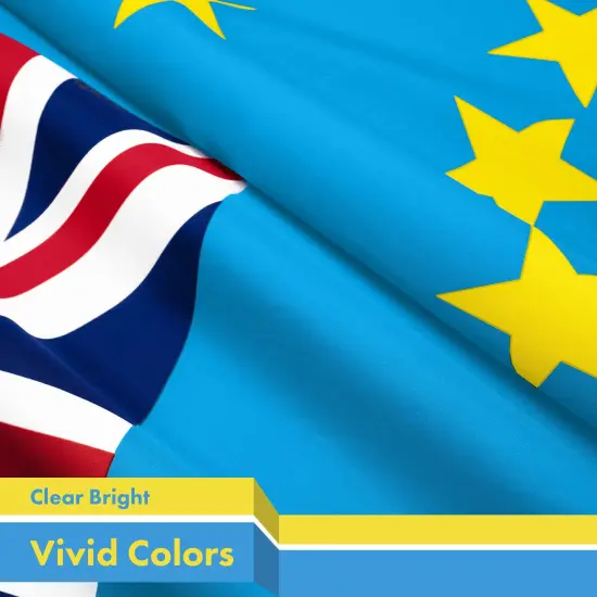 G128 Combo Pack: American USA Flag 3x5 Ft & Tuvalu Tuvaluan Flag 3x5 Ft | Both LiteWeave Pro Series Printed 150D Polyester, Brass Grommets {4}