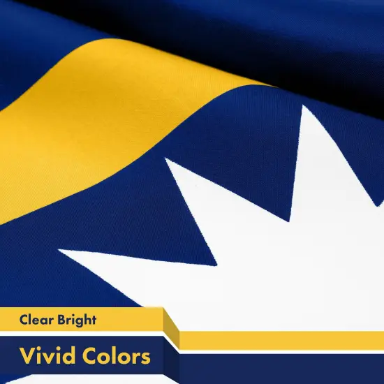 G128 2 Pack: Nauru Nauruan Flag | 3x5 Ft | LiteWeave Pro Series Printed 150D Polyester | Country Flag, Indoor/Outdoor, Vibrant Colors, Brass Grommets {3}