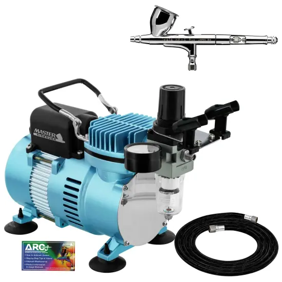 High Performance Plus HP-C Plus Airbrush Kit with Cool Runner II Dual Fan Air Compressor System Kit {5}
