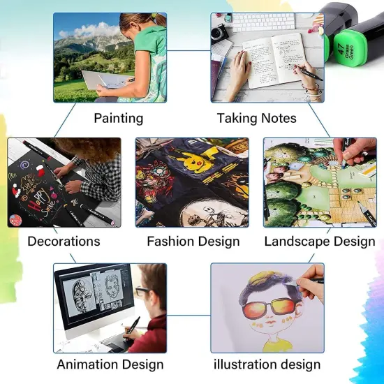 120 Colors Dual Tip Alcohol Markers {5}