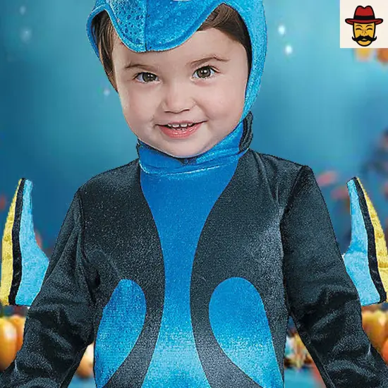 Infant Dory Costume with Fins Tail and Headpiece for Halloween {3}