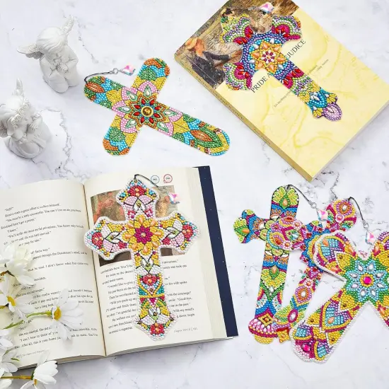 12 Pcs Cross 5D Diamond Painting Bookmarks Rhinestone Kits {2}