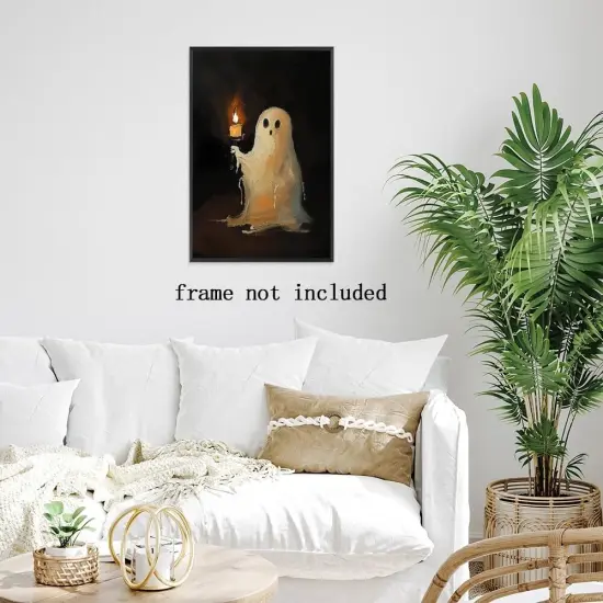 Halloween Cute Ghost Wall Art Decor - 8x12 Inch (Unframed) {4}