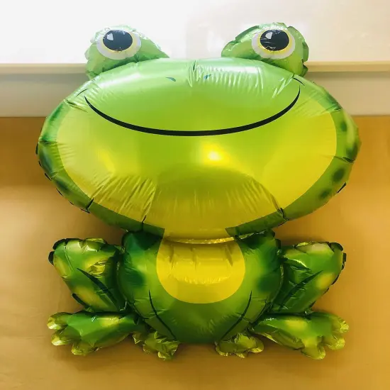 2 Pcs Green Frog Balloons Frog Shaped Foil {3}