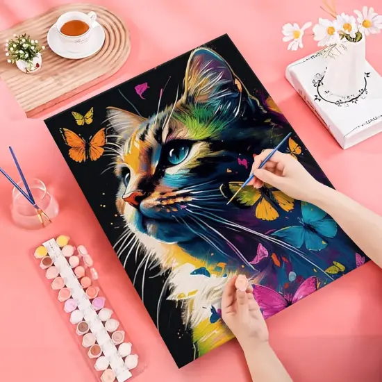 Cat Paint by Numbers Kit - 16x20 Inch {3}