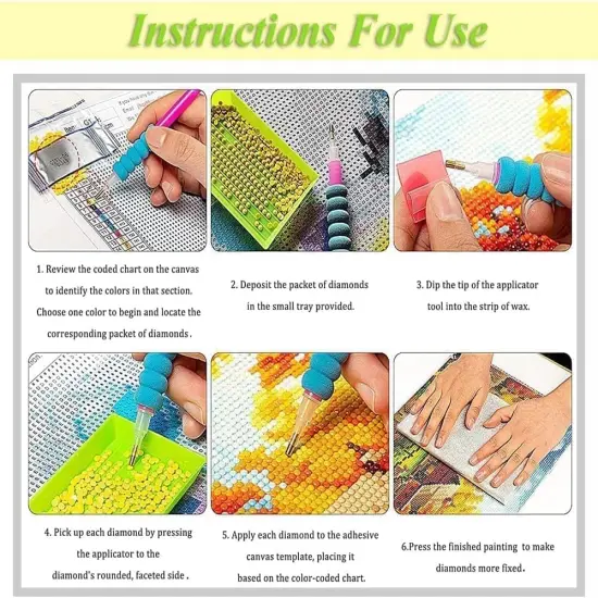 5D Full Drill DIY Diamond Dot Gem Art Kit Wall Home Decor Arts Craft 12x16 inch {5}