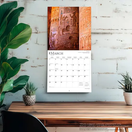 Ancient Egypt | 2026 12 x 24 Inch (Hanging) Monthly Square Wall Calendar | Plastic-Free {5}