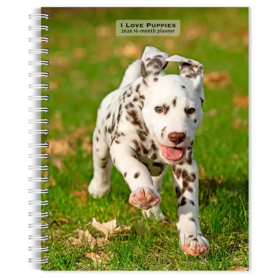 I Love Puppies | 2026 6x7.75 Inch Spiral-Bound Wire-O Weekly Engagement Planner Calendar | New Full-Color Image Every Week {1}