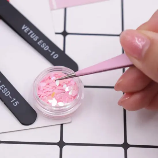 Precision Tweezers Set, Diamond Painting Tools, Anti-Static Stainless Steel Curved & Point Tip Tweezers, for Nail Art, Electronics, Laboratory Work, Jewelry-Making, Craft, Soldering, DIY {5}