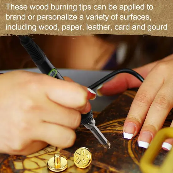136 Pieces Wood Burning Kit Wood Burning Tools Set Wood Burner Tips Adjustable Temperature Pen Stencils with Wood Chips for Wood Burner DIY Embossing Carving Crafts {5}