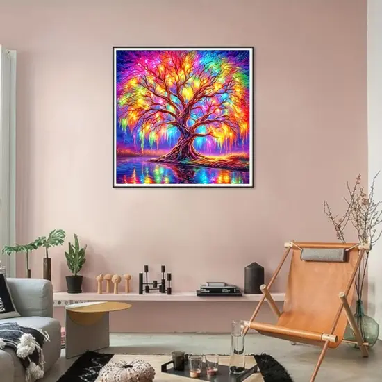 Tree of Life Diamond Painting Kits for Adults,Full Drill Diamond Art Kits for Beginners,Round 5D DIY Diamond Dots Paintings, Diamonds Pictures Gem Art and Crafts Home Decor 13.78x13.78 inch {2}