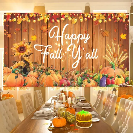 Happy Fall Party Decorations Banner {5}