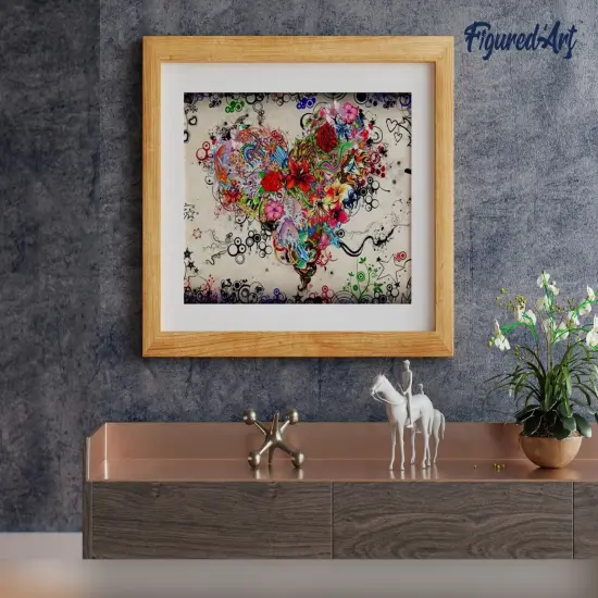 Figured'Art Paint by Numbers Kit for Adults Love Flowers 16"x20" - Craft Art Painting Rolled Canvas with DIY wooden frame {4}