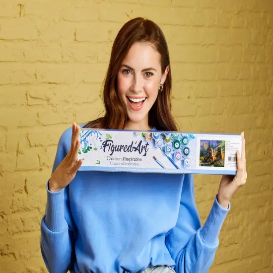 Figured'Art Paint by Numbers Kit for Adults Sitting Bears 16"x20" - Craft Art Painting DIY Kit Rolled Canvas without frame {2}