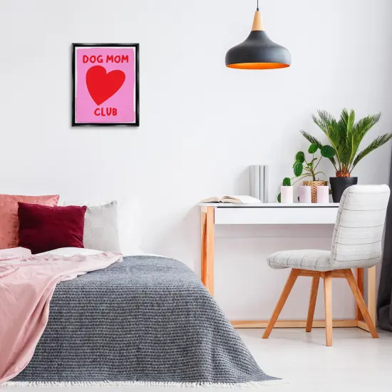Stupell Industries Dog Mom Club Heart Floater Framed Canvas Wall Art Design by House of Lulu {2}
