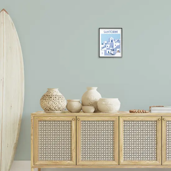 Stupell Industries Santorini City Architecture Framed Giclee Wall Art Design by Omar Escalante {2}