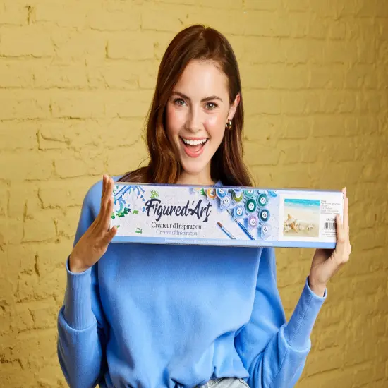 Figured'Art Paint by Numbers Kit for Adults Shells on the Seaside 16"x20" - Craft Art Painting DIY Kit Rolled Canvas without frame {2}