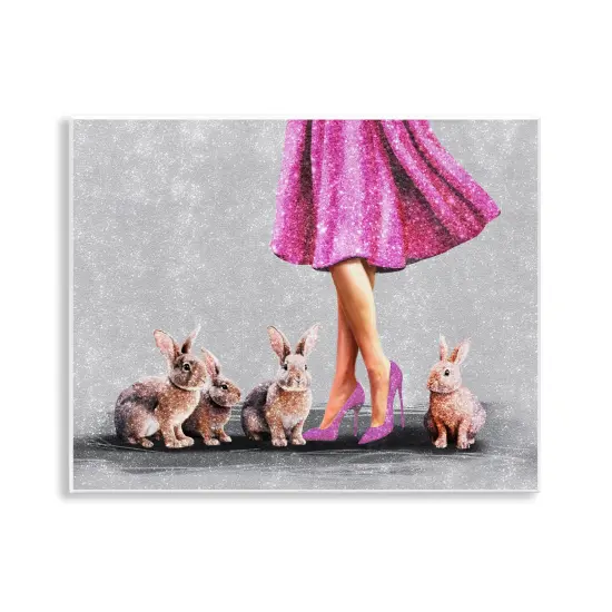 Stupell Industries Chic Woman with Rabbits Wall Plaque Art Design by Svetlana Aleynikova {1}