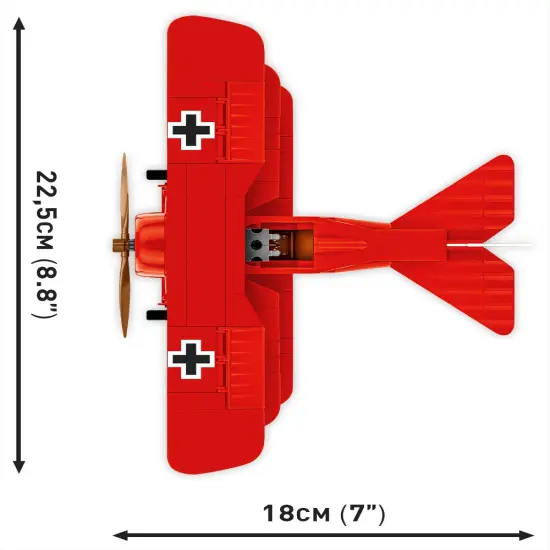COBI Historical Collection: Great War FOKKER DR.1 "RED BARON" Plane Building Set, 221 Pieces {3}