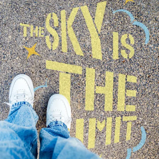 The Sky Is The Limit Parking Space Stencil | High School Senior Parking Spot Stencil | Reusable Stencil | Stencil Ease | {2}