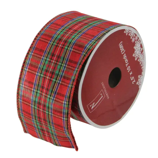 Northlight Pack of 12 Red and Green Stripe Wired Christmas Craft Ribbons - 2.5" x 120 Yards {1}