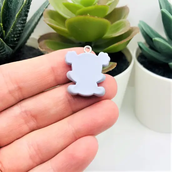 Polymer Clay Gray Koala Bear Charm Pendants, 25x21mm {3}