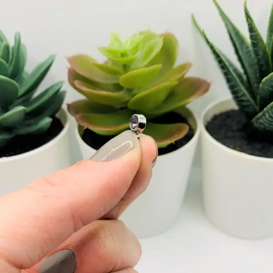 Small Dark Purple February Birthstone Rhinestone Charms, 9x6mm {3}