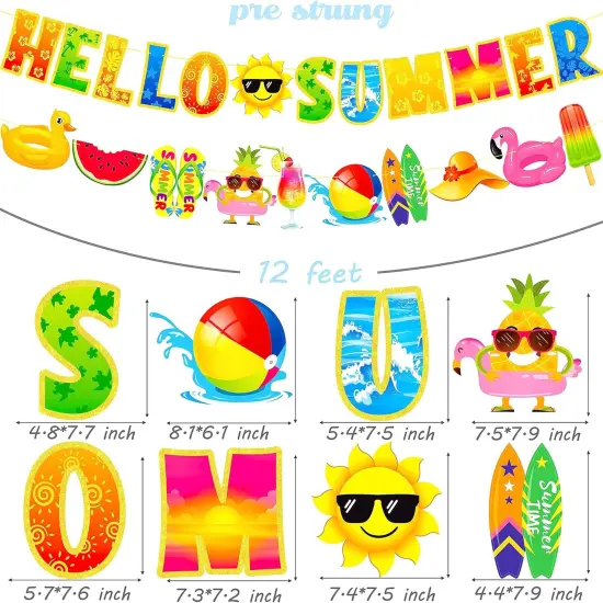 Sun Signs Birthday Beach Pool Party Bunting Garland Banner Supplies {5}