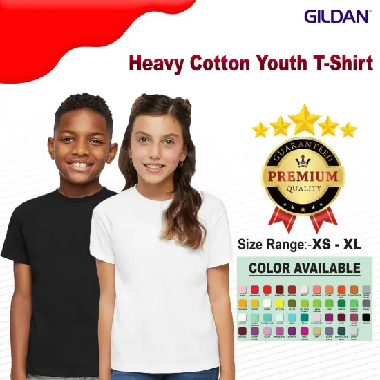 Gildan&reg; Heavy Cotton Youth Crewneck Short Sleeve T-Shirt - 5000B Light blue {3}
